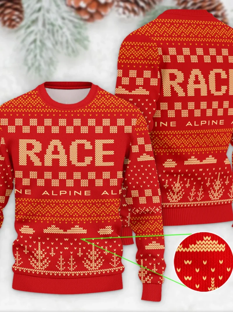 Race Xmas Pattern Alpine Formula One - Ugly Sweater BLVAF1220925A30ALP