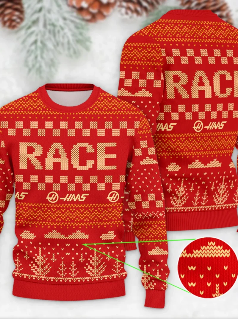 Race Xmas Pattern Haas Formula One - Ugly Sweater BLVAF1220925A30HAAS