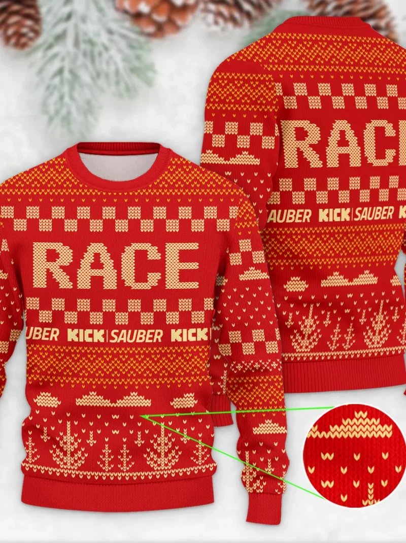Race Xmas Pattern Kick Sauber Formula One - Ugly Sweater BLVAF1220925A30KS