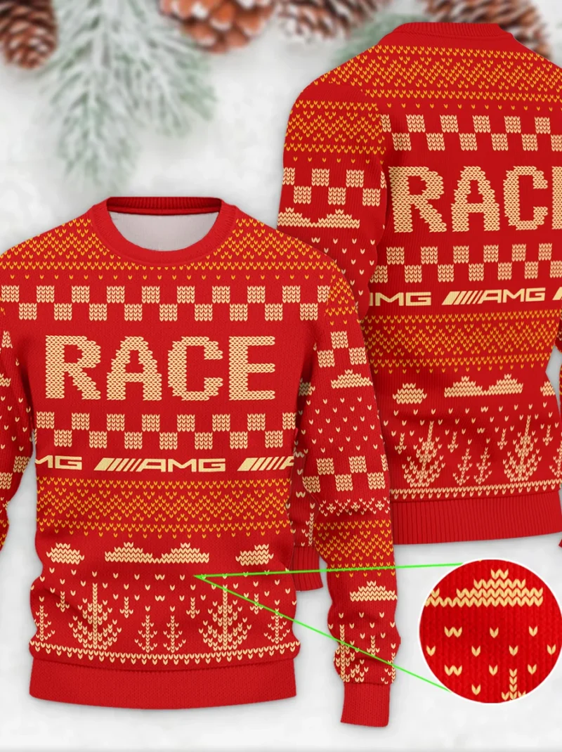 Race Xmas Pattern Mercedes Formula One - Ugly Sweater BLVAF1220925A30MER