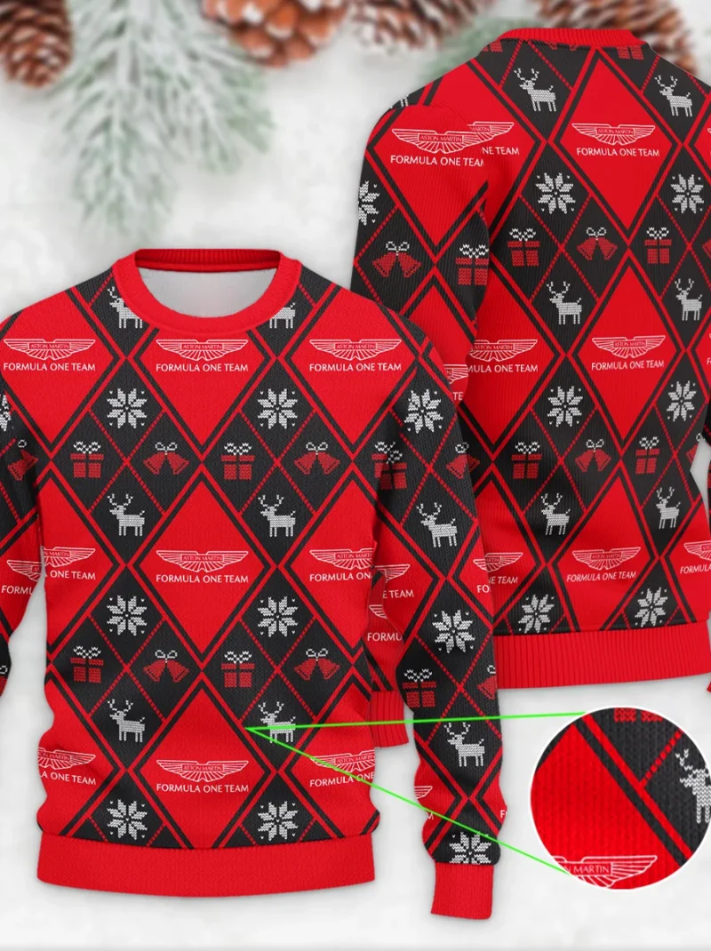 Square Xmas Pattern Aston Martin Formula One - Ugly Sweater BLVAF1220925A31AM