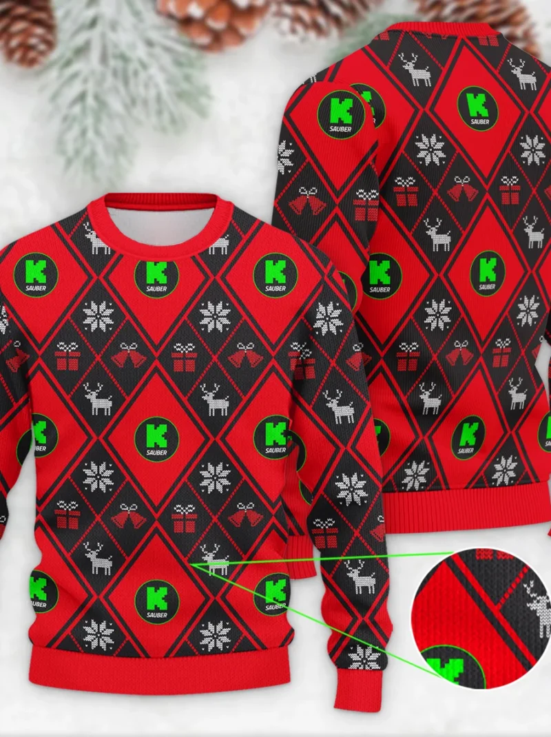 Square Xmas Pattern Kick Sauber Formula One - Ugly Sweater BLVAF1220925A31KS