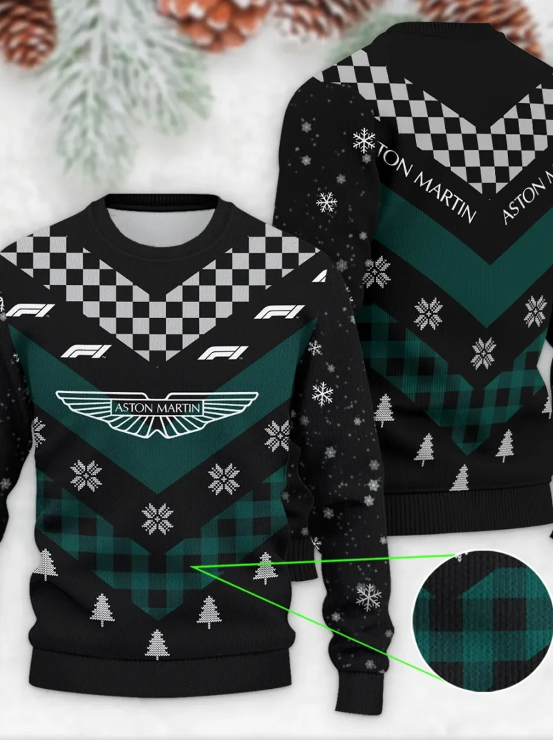 Winter Xmas Pattern Aston Martin Formula One - Ugly Sweater BLVAF1220925A32AM