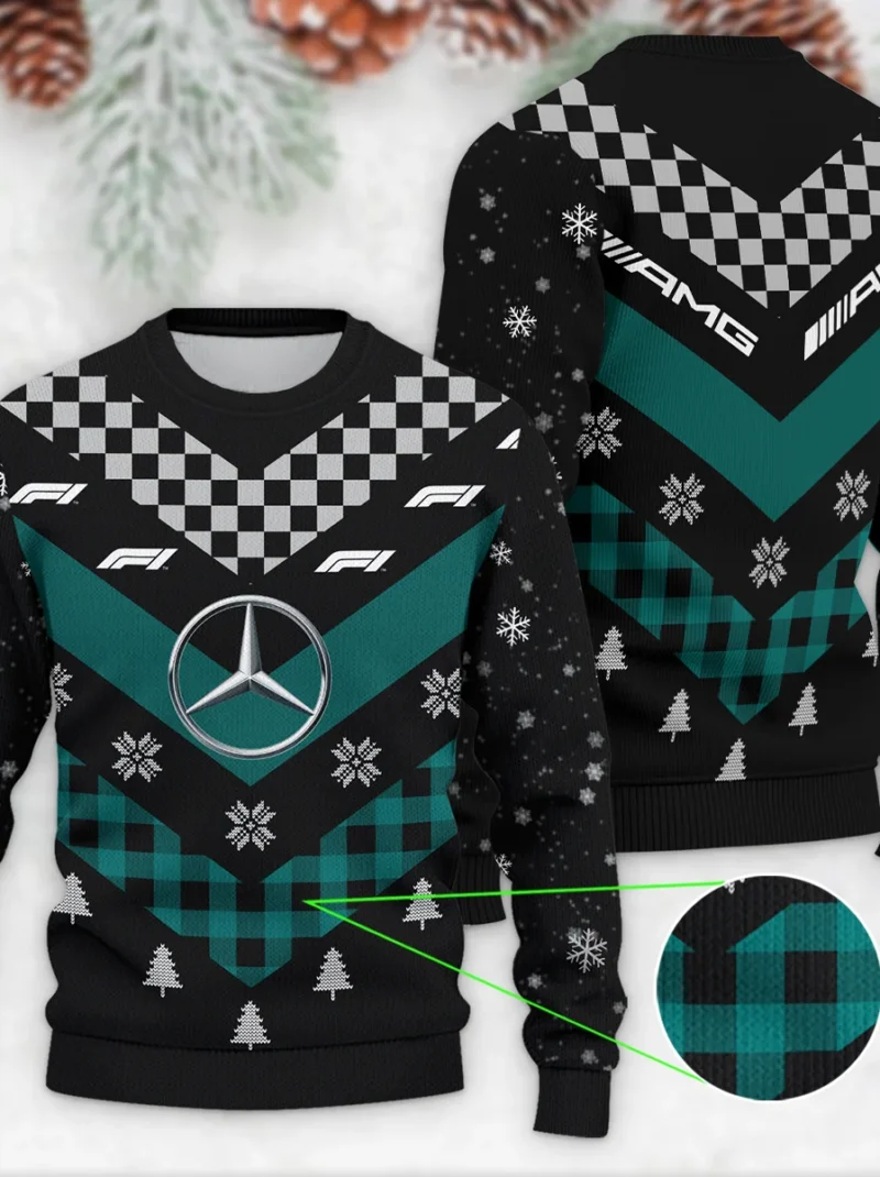 Winter Xmas Pattern Mercedes Formula One - Ugly Sweater BLVAF1220925A32MER