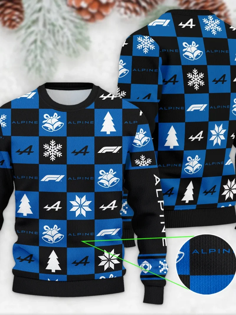 Square Pattern Alpine Formula One - Ugly Sweater BLVAF1220925A33ALP