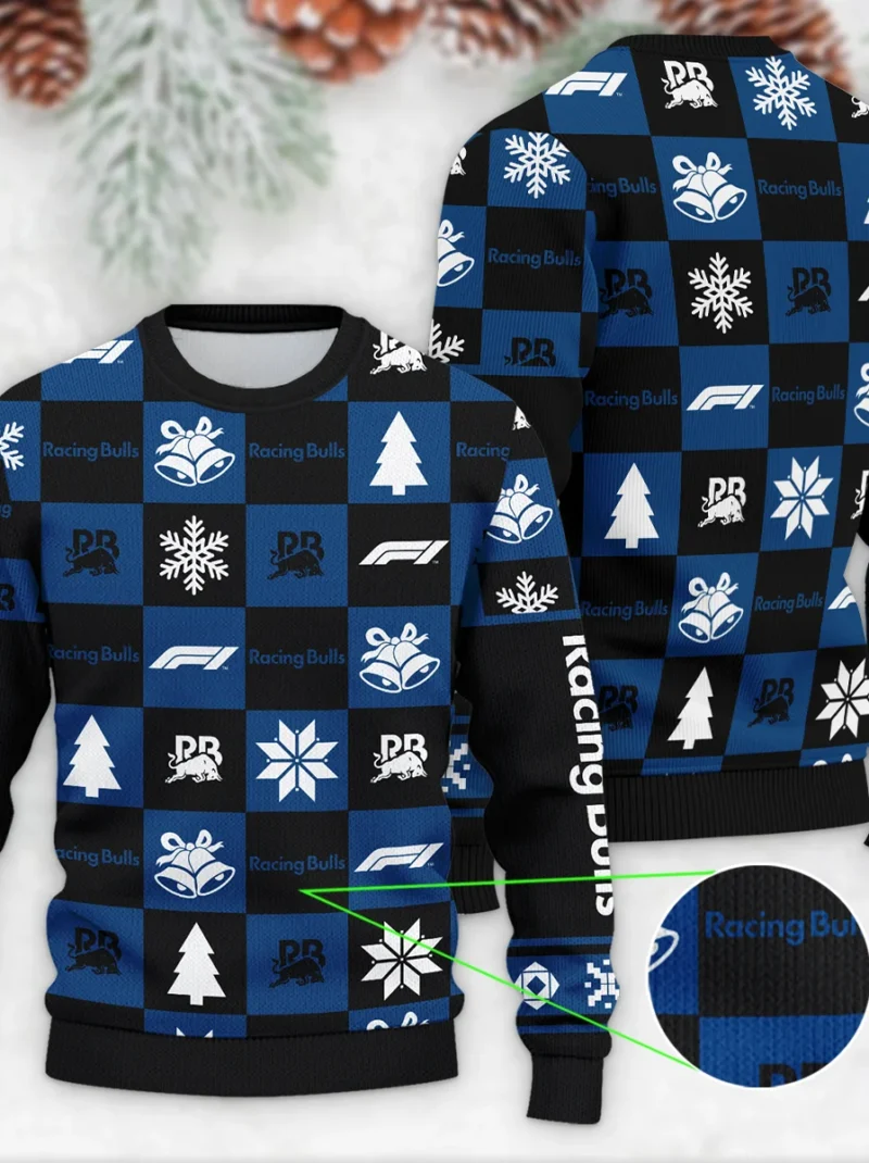 Square Pattern Racing Bulls Formula One - Ugly Sweater BLVAF1220925A33RAC