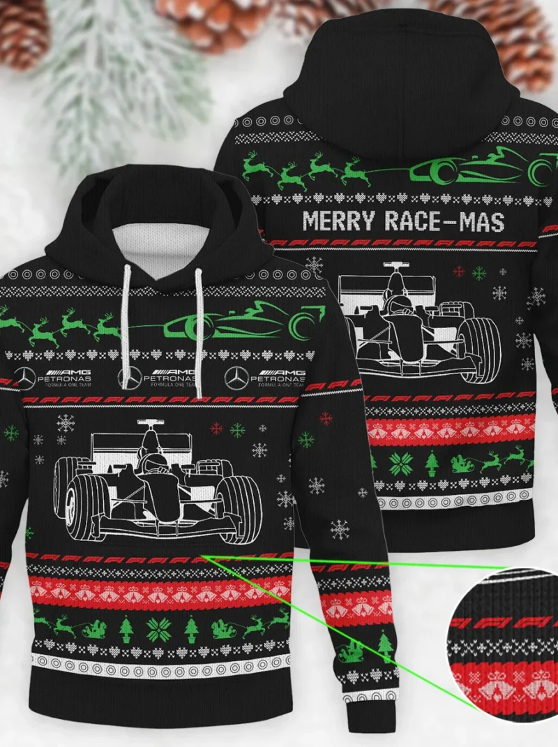 Merry Race-Mas Mercedes Formula One - Knitted Hoodie BLVAF12209250A11MER