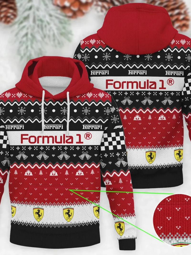 Exclusive Xmas Ferrari Formula One - Knitted Hoodie BLVAF12209250A12FRR