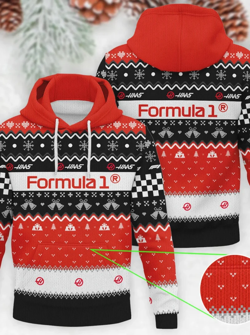 Exclusive Xmas Haas Formula One - Knitted Hoodie BLVAF12209250A12HAAS