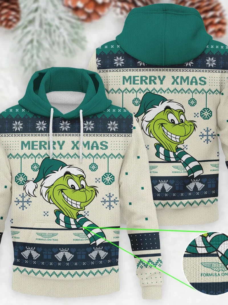 The Grinch x Aston Martin Formula One - Knitted Hoodie BLVAF12209250A13AM