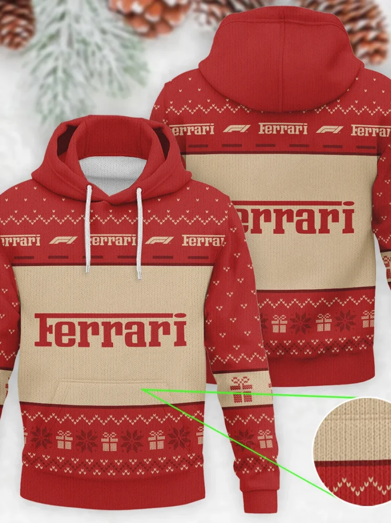 Christmas Ferrari Formula One - Knitted Hoodie BLVAF12209250A14FRR