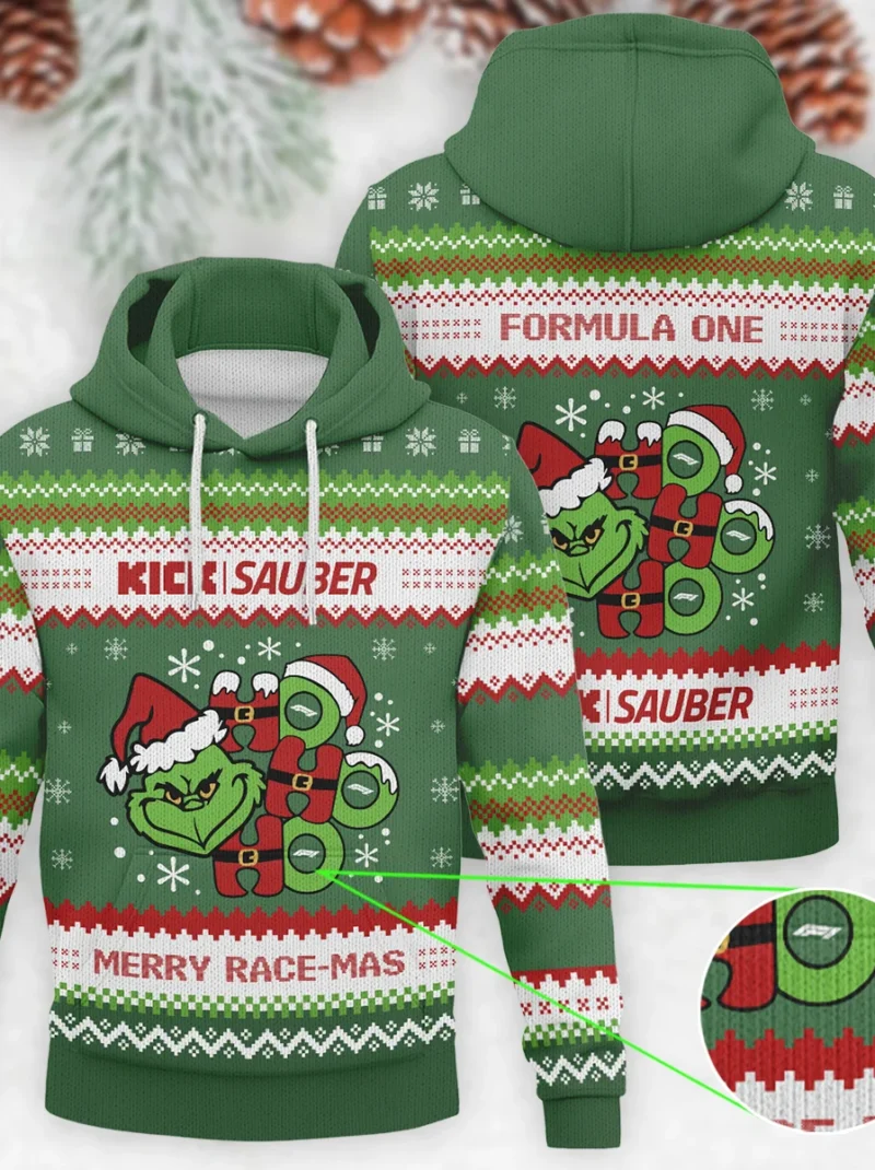 Hohoho The Grinch Kick Sauber Formula One - Knitted Hoodie BLVAF12209250A15KS