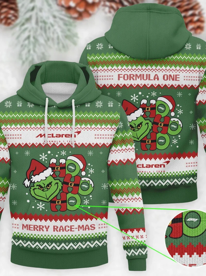 Hohoho The Grinch McLaren Formula One - Knitted Hoodie BLVAF12209250A15MCL