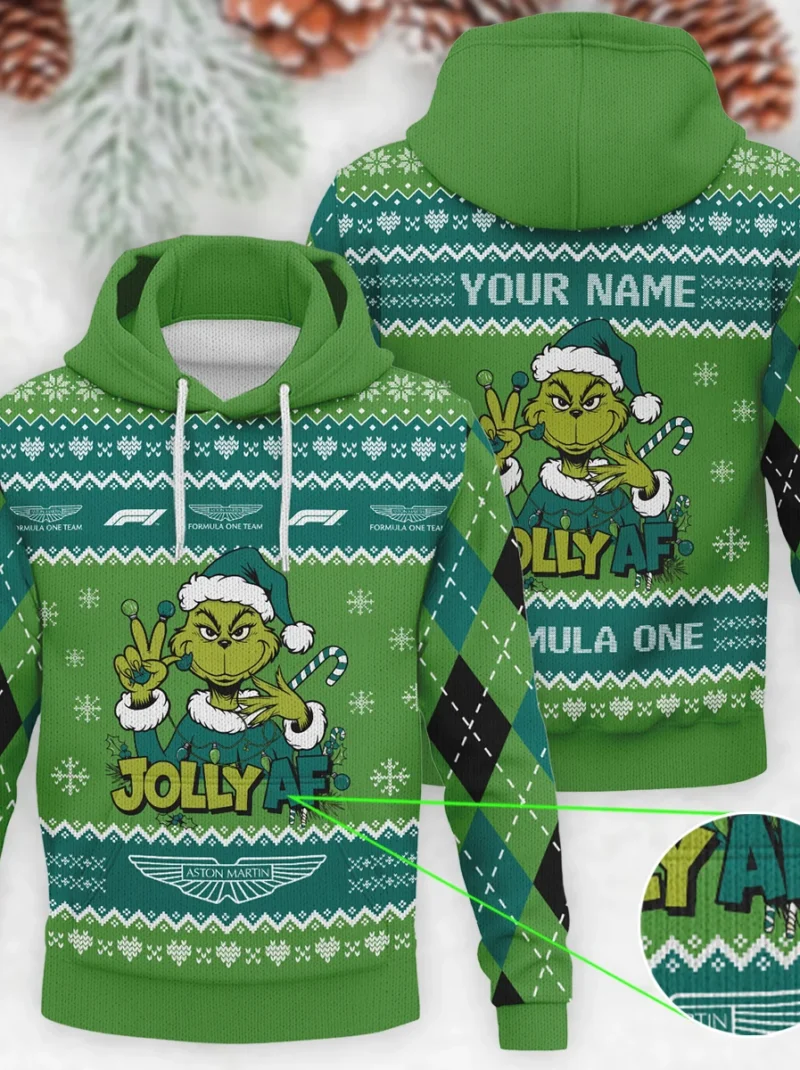 Jolly AF The Grinch Aston Martin Formula One - Knitted Hoodie BLVAF12209250A16AM