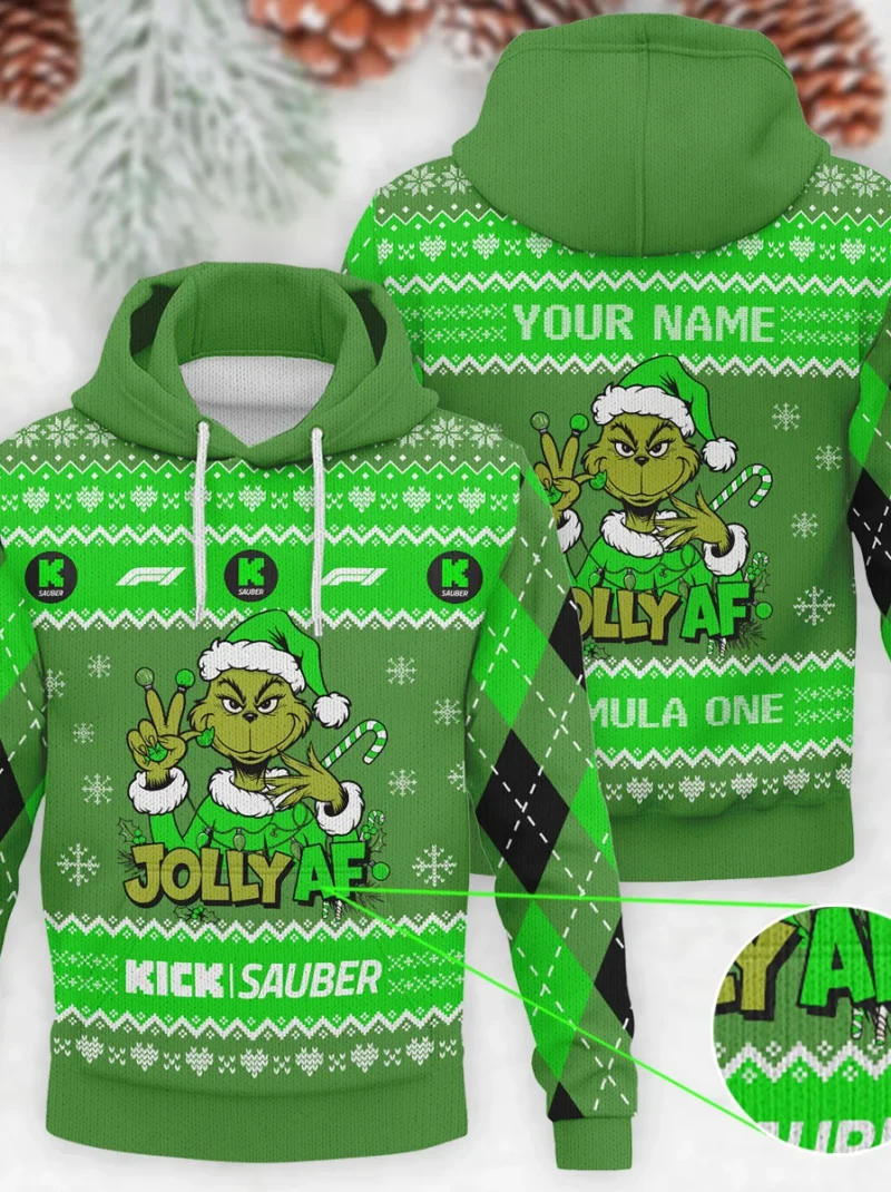 Jolly AF The Grinch Kick Sauber Formula One - Knitted Hoodie BLVAF12209250A16KS