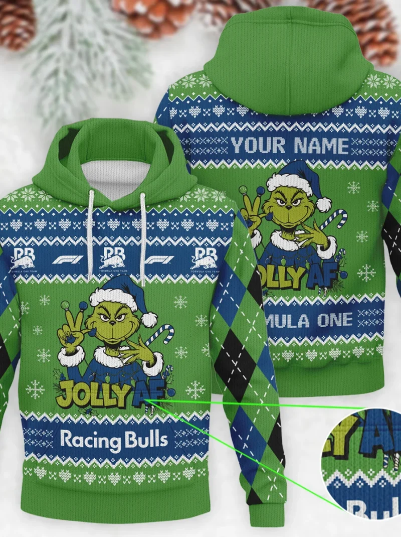 Jolly AF The Grinch Racing Bulls Formula One - Knitted Hoodie BLVAF12209250A16RAC