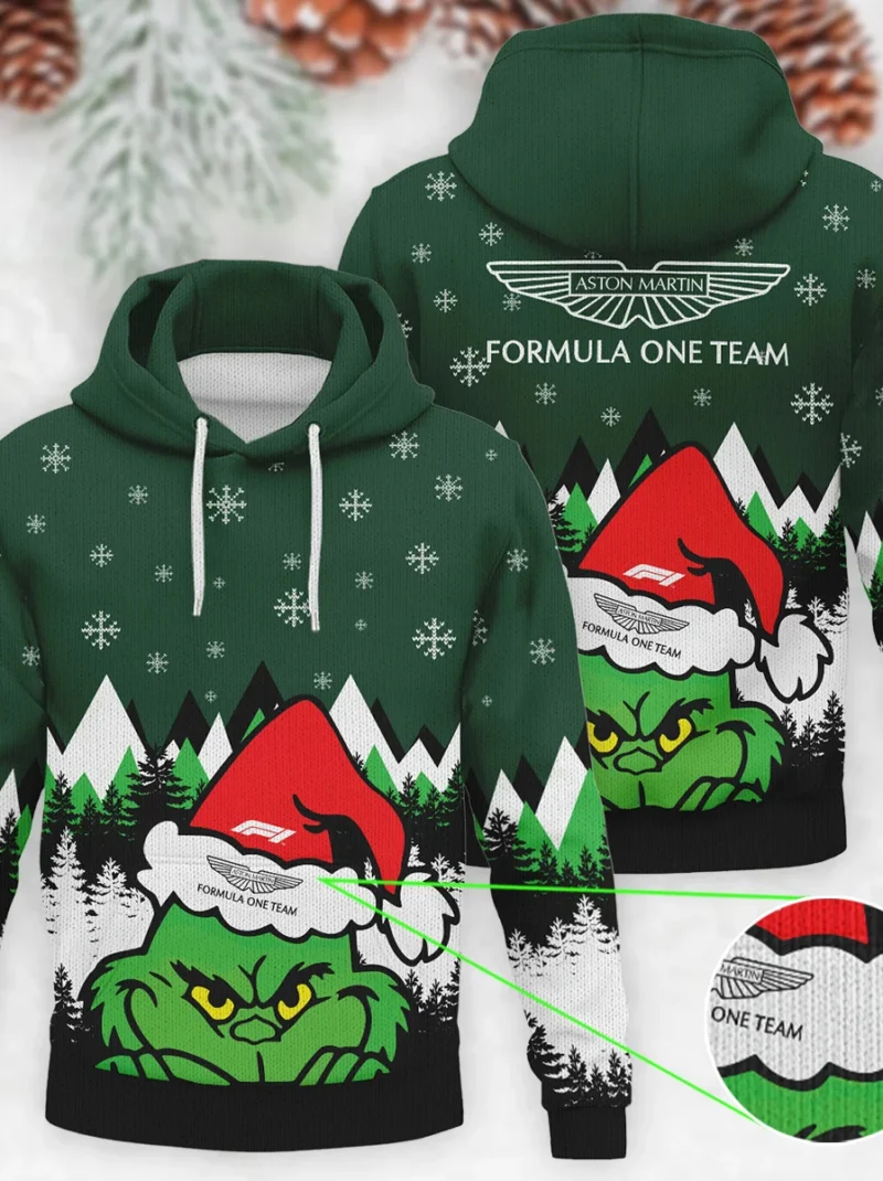 The Grinch Aston Martin Formula One - Knitted Hoodie BLVAF12209250A17AM