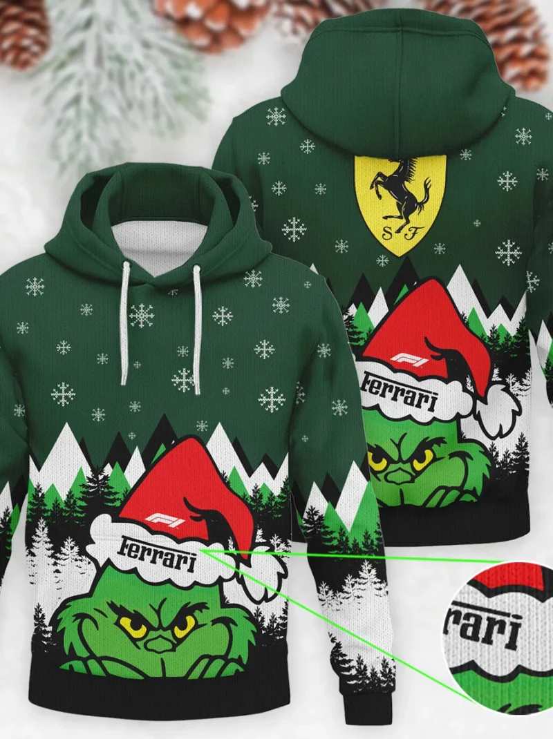 The Grinch Ferrari Formula One - Knitted Hoodie BLVAF12209250A17FRR