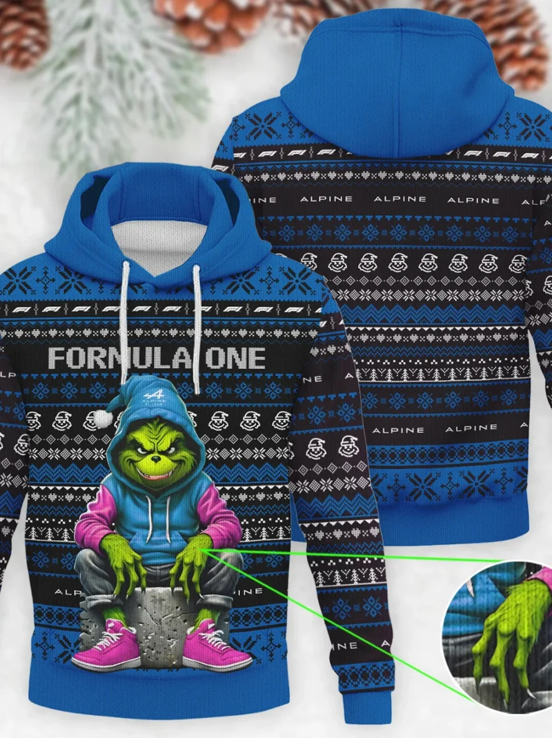 Grinch x Alpine Formula One - Knitted Hoodie BLVAF12209250A18ALP