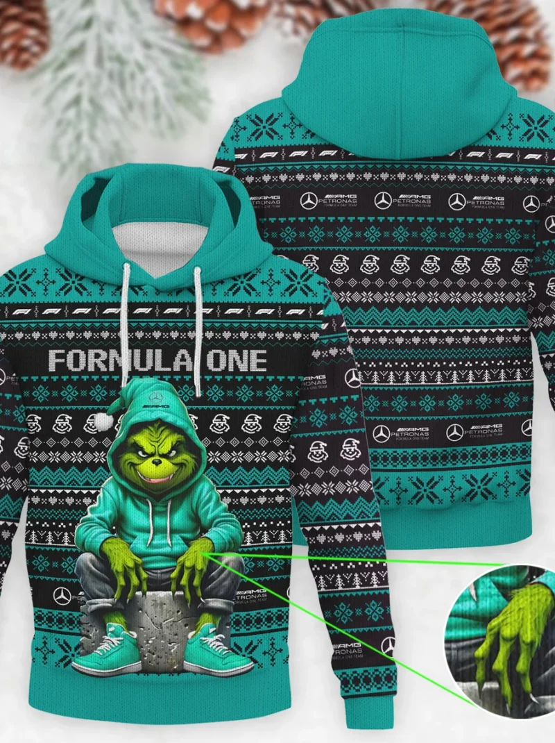 Grinch x Mercedes Formula One - Knitted Hoodie BLVAF12209250A18MER