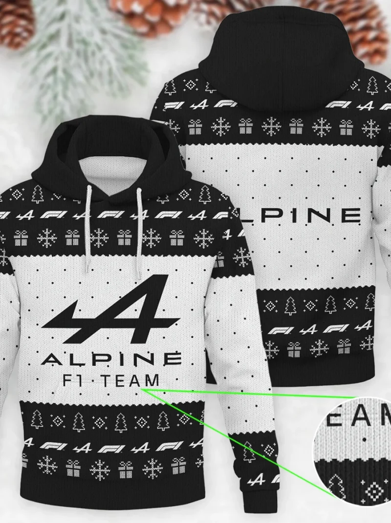 Christmas Pattern Alpine Formula One - Knitted Hoodie BLVAF12209250A1ALP