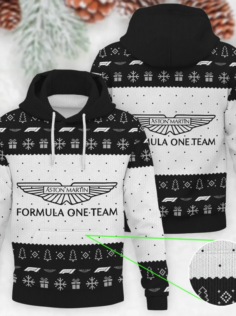 Christmas Pattern Aston Martin Formula One - Knitted Hoodie BLVAF12209250A1AM