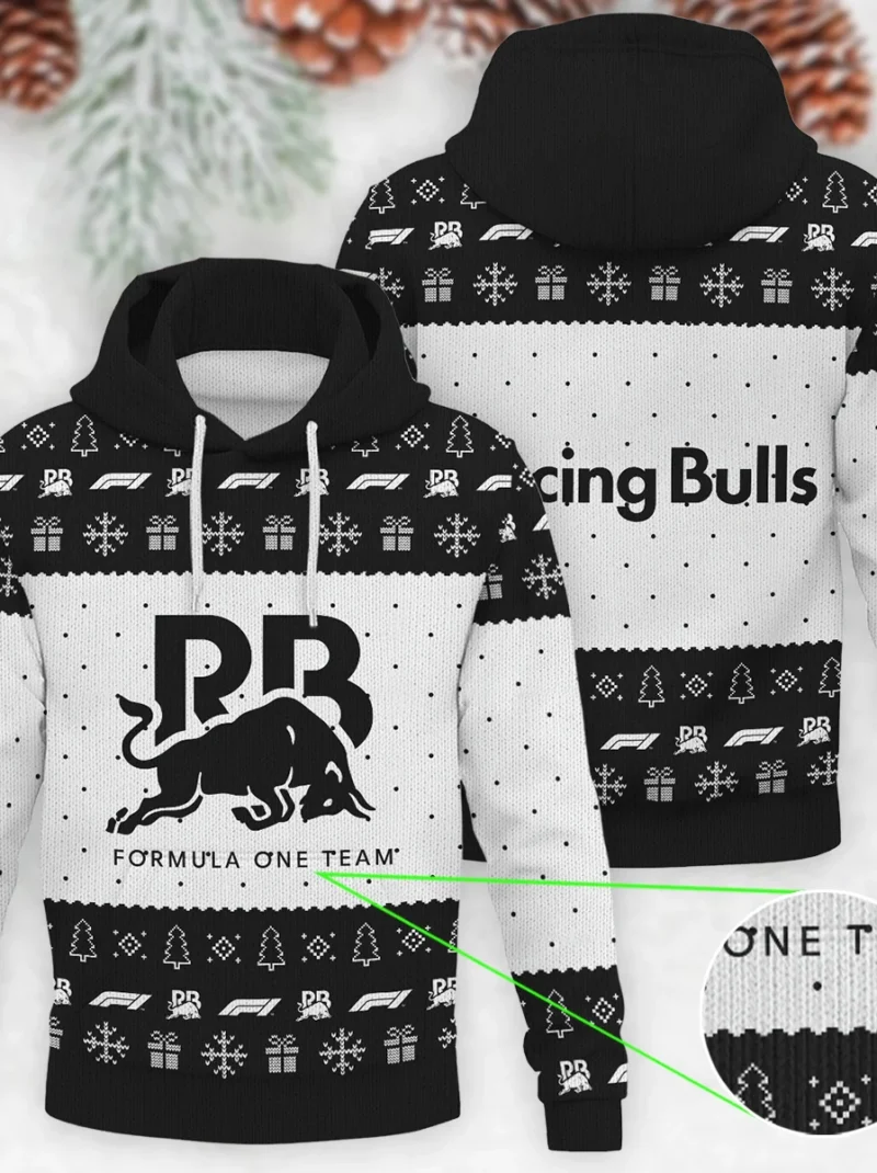 Christmas Pattern Racing Bulls Formula One - Knitted Hoodie BLVAF12209250A1RAC