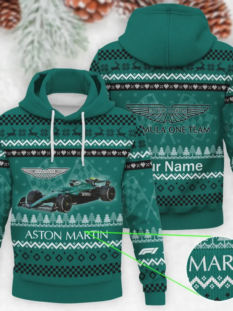 2025 Car Aston Martin Formula One - Knitted Hoodie BLVAF12209250A22AM