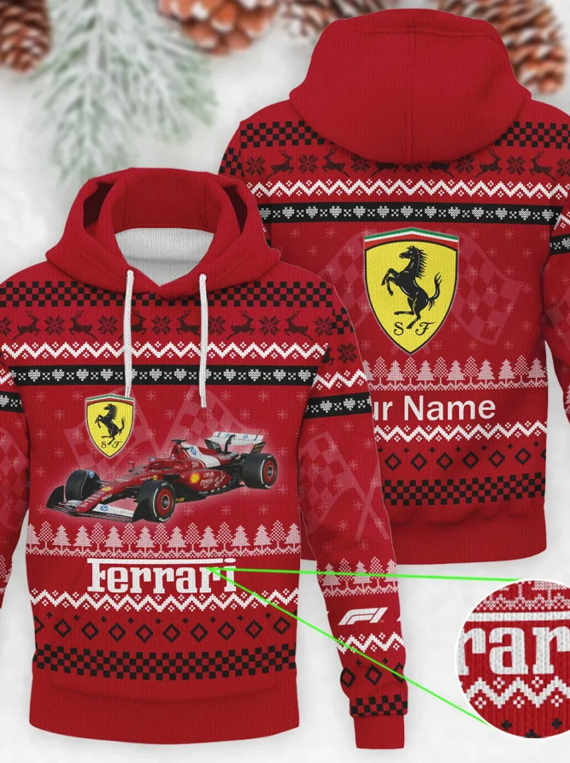 2025 Car Ferrari Formula One - Knitted Hoodie BLVAF12209250A22FRR