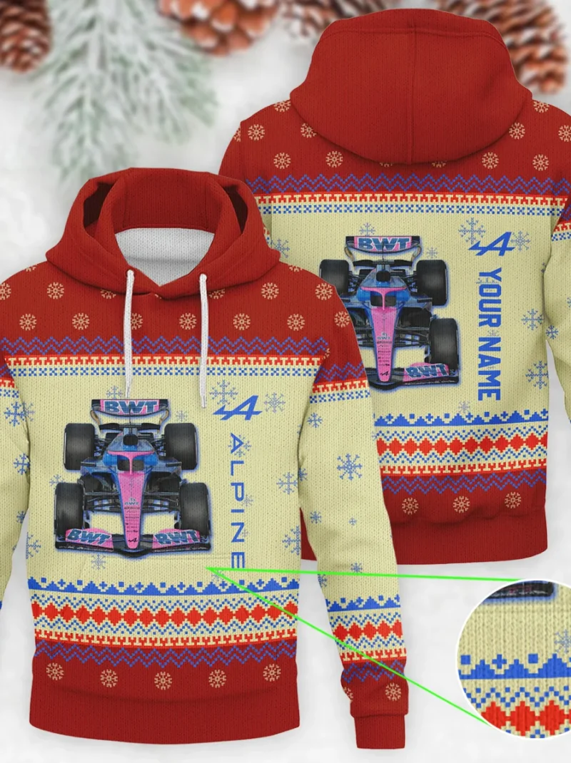 Personalised 2025 Car Alpine Formula One - Knitted Hoodie BLVAF12209250A24ALP