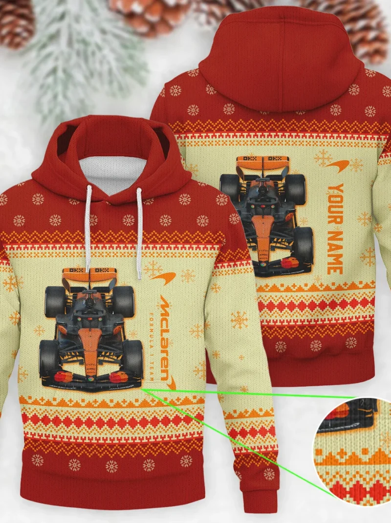 Personalised 2025 Car McLaren Formula One - Knitted Hoodie BLVAF12209250A24MCL