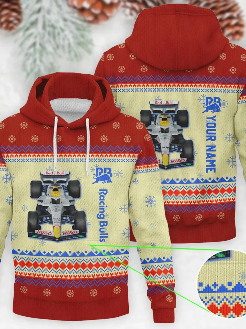 Personalised 2025 Car Racing Bulls Formula One - Knitted Hoodie BLVAF12209250A24RAC