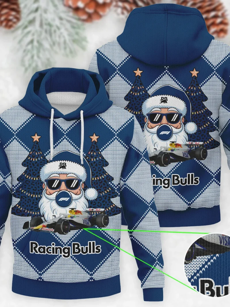 Santa Pinetree Car Racing Bulls Formula One - Knitted Hoodie BLVAF12209250A25RAC