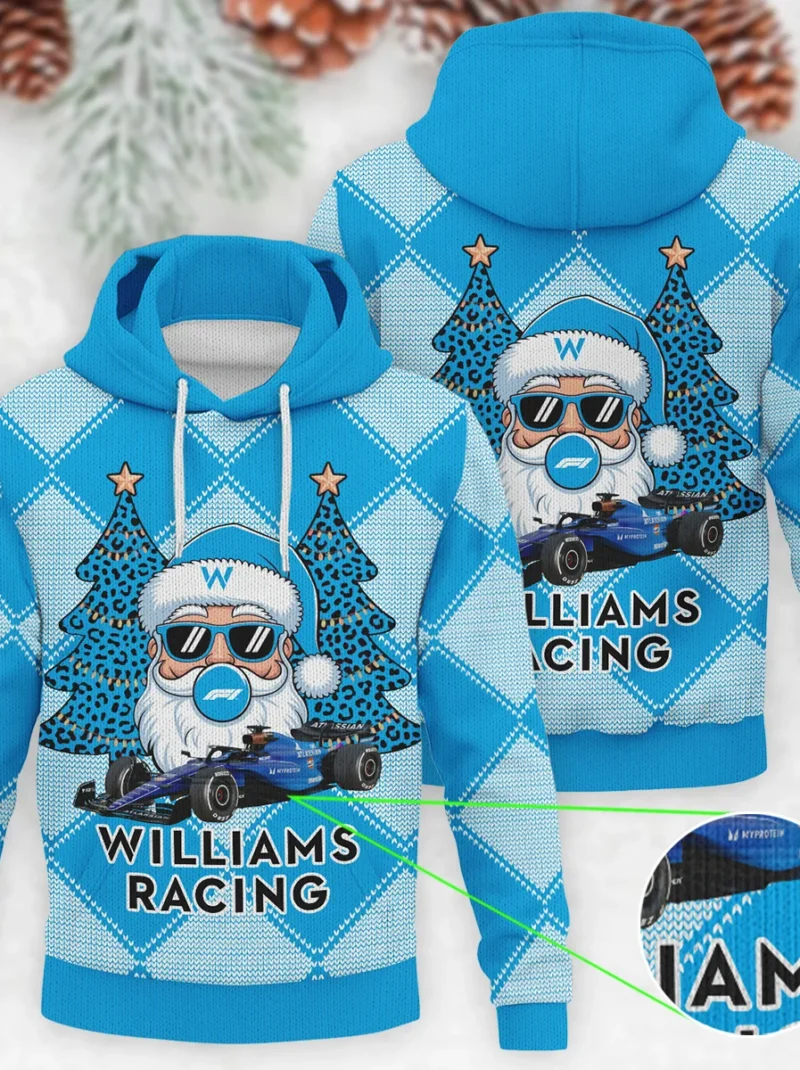 Santa Pinetree Car Williams Formula One - Knitted Hoodie BLVAF12209250A25WIL