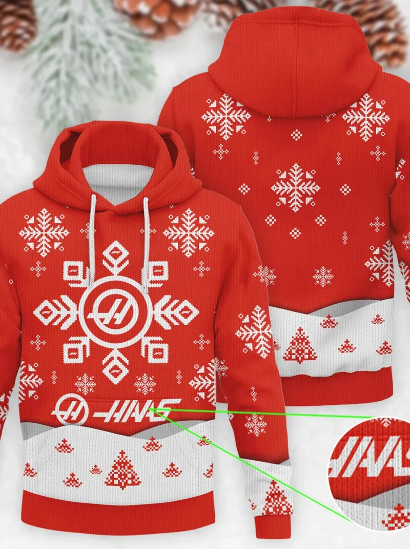 Xmas Pattern Haas Formula One - Knitted Hoodie BLVAF12209250A26HAAS