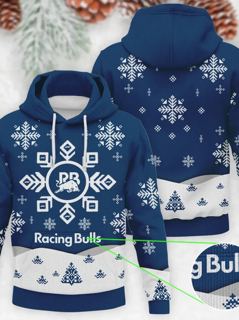 Xmas Pattern Racing Bulls Formula One - Knitted Hoodie BLVAF12209250A26RAC
