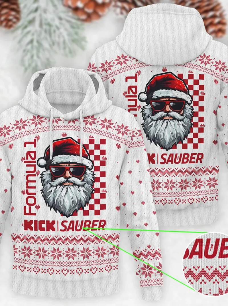 Badass Santa Racing Kick Sauber Formula One - Knitted Hoodie BLVAF12209250A27KS