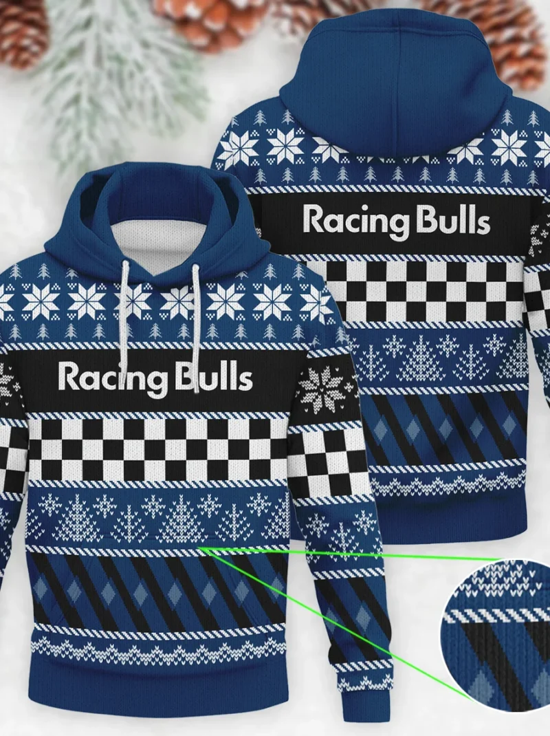 Racing Xmas Pattern Racing Bulls Formula One - Knitted Hoodie BLVAF12209250A28RAC