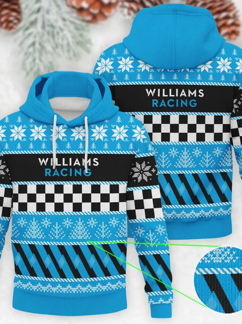 Racing Xmas Pattern Williams Formula One - Knitted Hoodie BLVAF12209250A28WIL