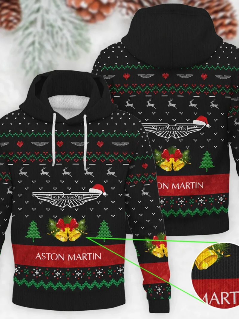 Xmas Pattern Aston Martin Formula One - Knitted Hoodie BLVAF12209250A29AM