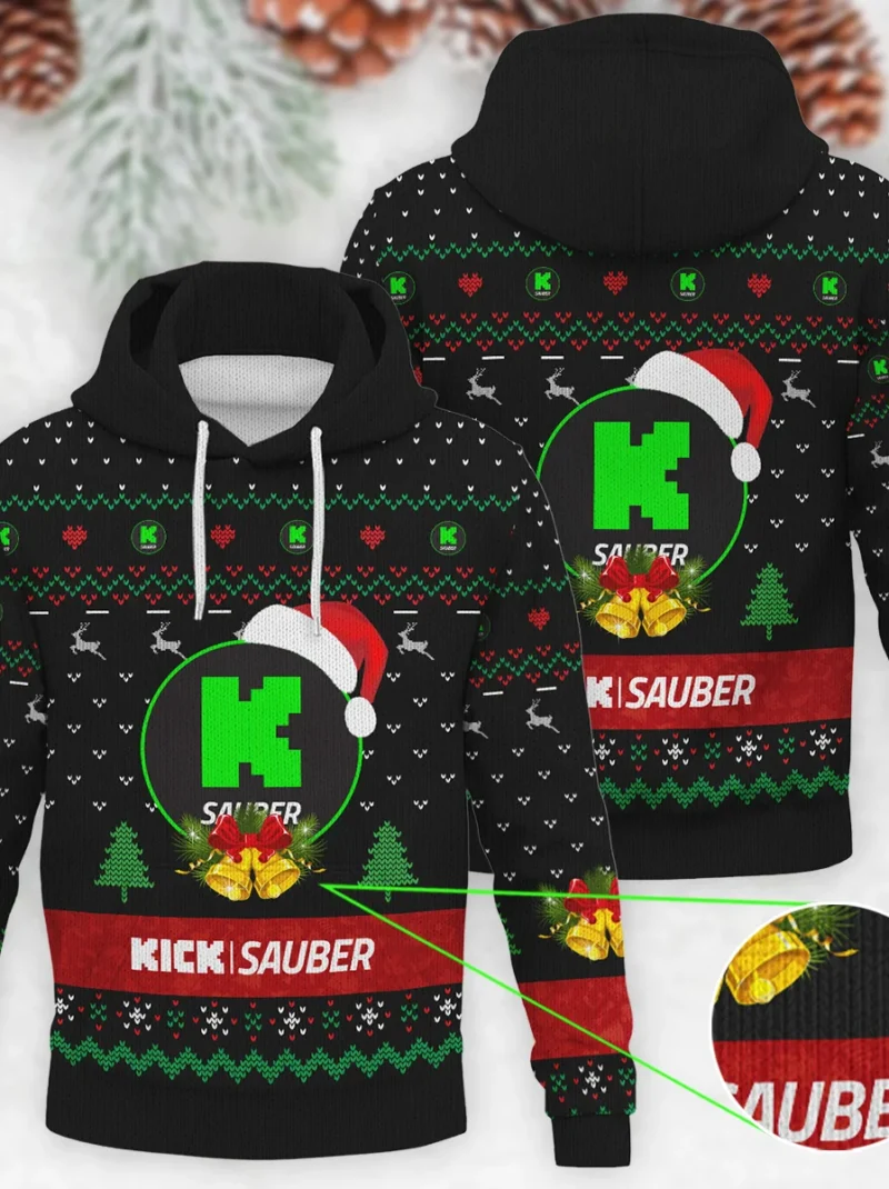 Xmas Pattern Kick Sauber Formula One - Knitted Hoodie BLVAF12209250A29KS