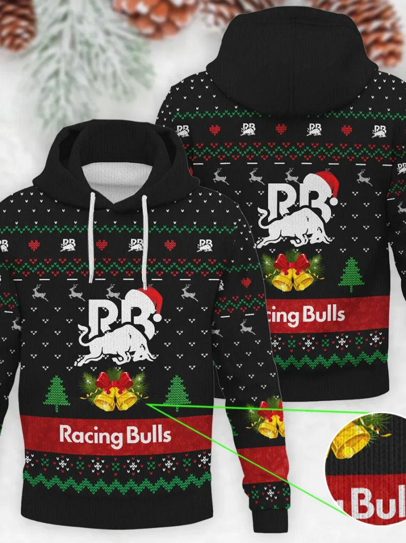 Xmas Pattern Racing Bulls Formula One - Knitted Hoodie BLVAF12209250A29RAC