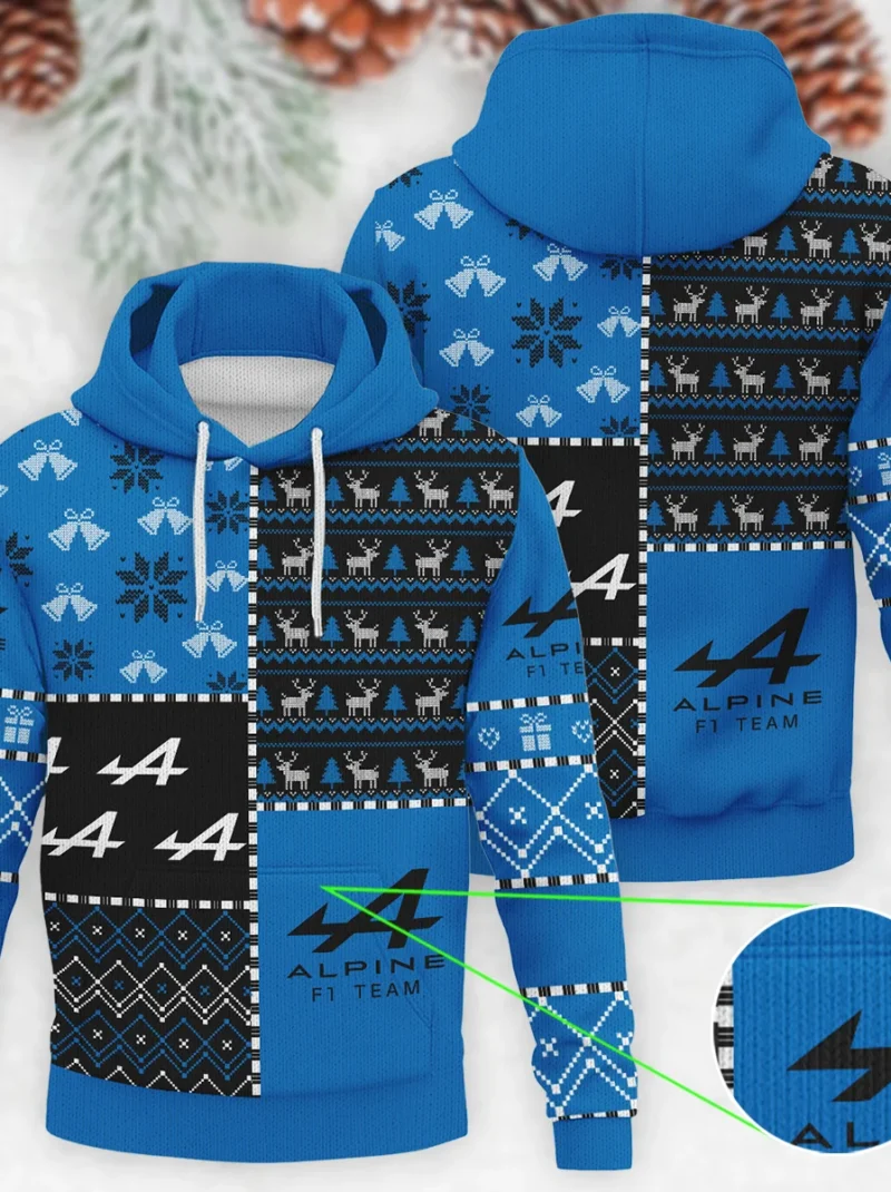 X-Mas Pattern Alpine Formula One - Knitted Hoodie BLVAF12209250A2ALP