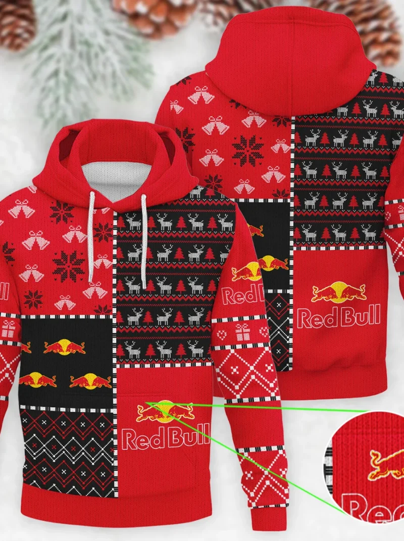 X-Mas Pattern Red Bull Racing Formula One - Knitted Hoodie BLVAF12209250A2RBR