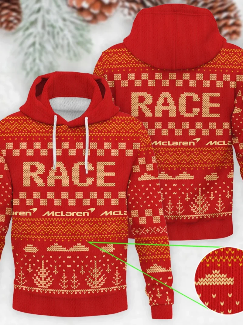 Race Xmas Pattern McLaren Formula One - Knitted Hoodie BLVAF12209250A30MCL