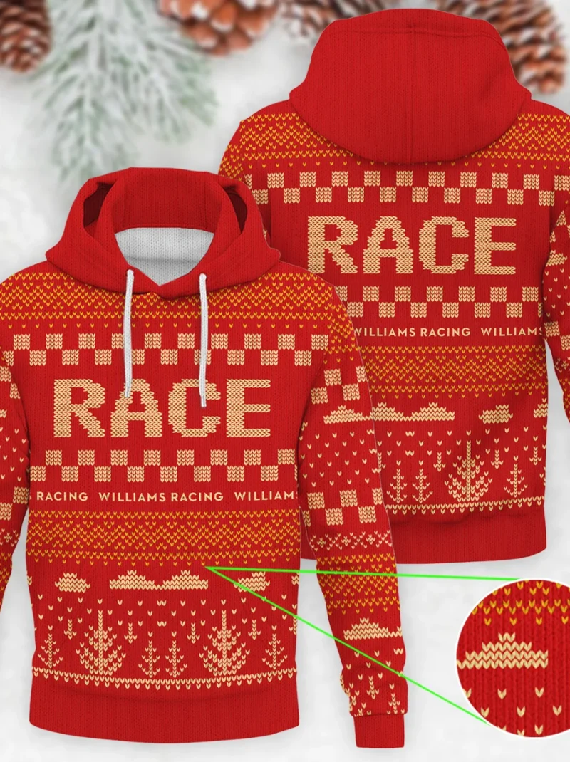 Race Xmas Pattern Williams Formula One - Knitted Hoodie BLVAF12209250A30WIL