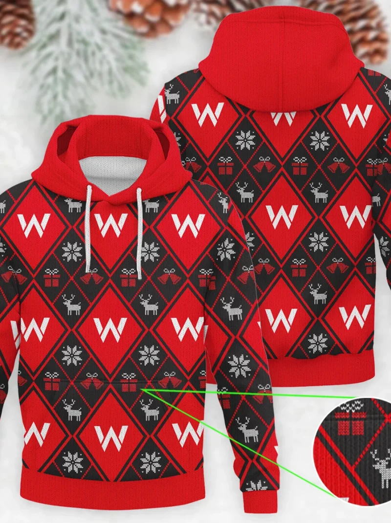 Square Xmas Pattern Williams Formula One - Knitted Hoodie BLVAF12209250A31WIL