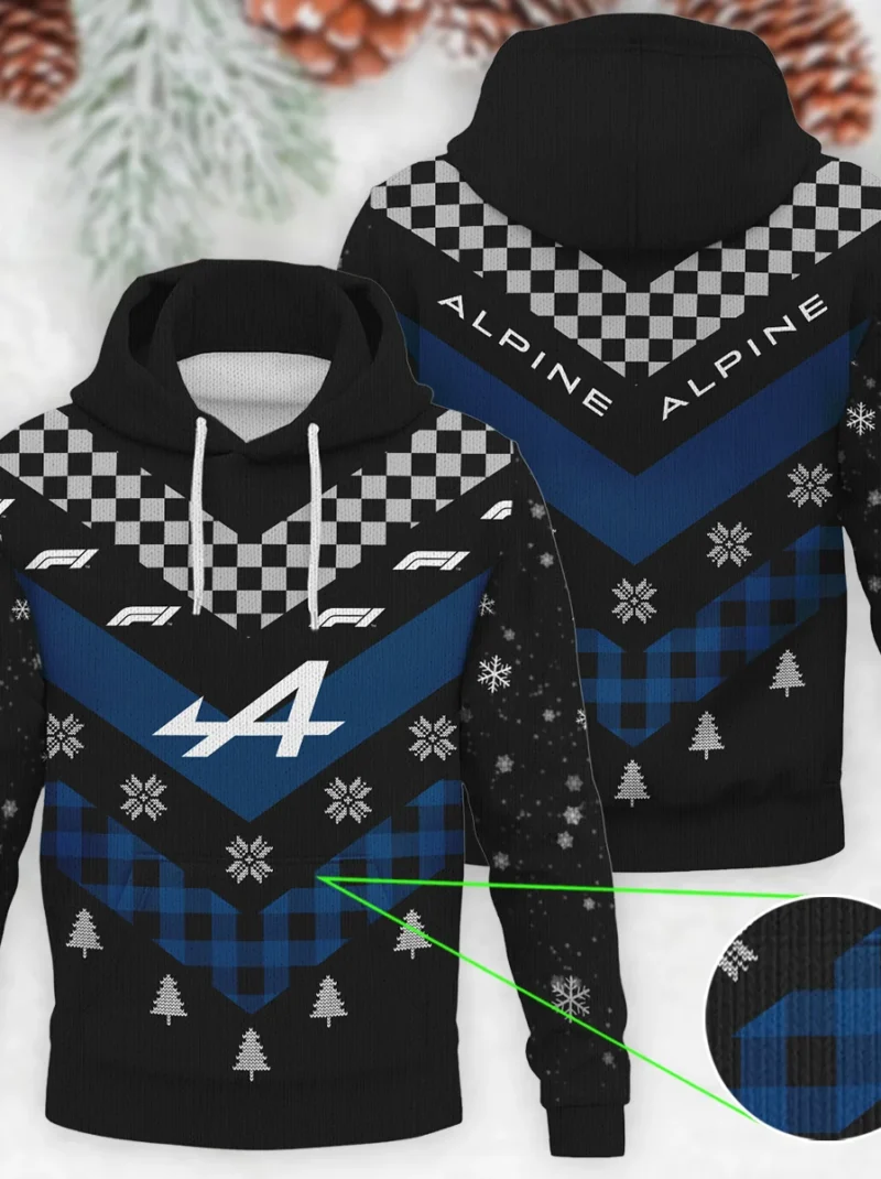 Winter Xmas Pattern Alpine Formula One - Knitted Hoodie BLVAF12209250A32ALP