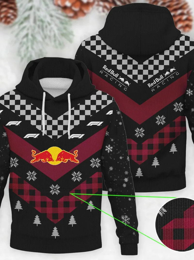 Winter Xmas Pattern Red Bull Racing Formula One - Knitted Hoodie BLVAF12209250A32RBR