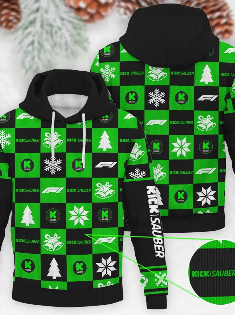 Square Pattern Kick Sauber Formula One - Knitted Hoodie BLVAF12209250A33KS